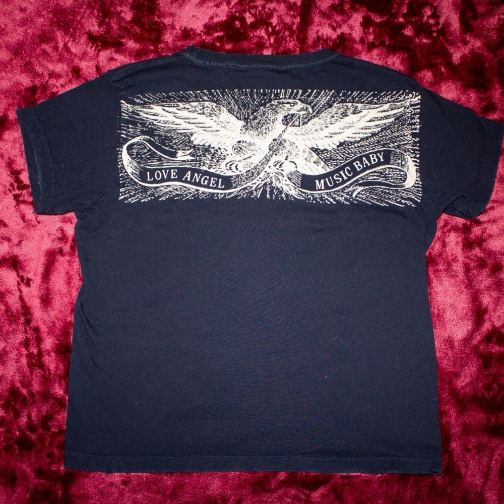 **SOLD** L.A.M.B. Gwen Stefani Spring 2004 Triple-Stitch Black Logo Tee